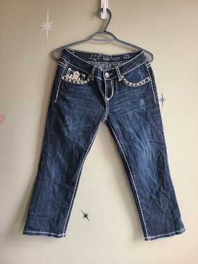✨ L.A. Idol USA Rhinestone Studded Denim Capris ✨